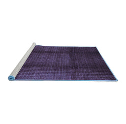 Sideview of Machine Washable Abstract Blue Contemporary Rug, wshcon342blu