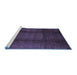 Sideview of Machine Washable Abstract Blue Contemporary Rug, wshcon342blu