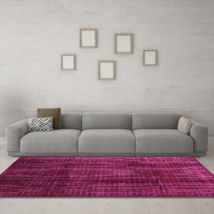 Machine Washable Abstract Purple Contemporary Area Rugs in a Living Room, wshcon342pur