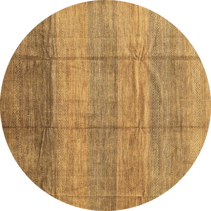 Round Abstract Brown Contemporary Rug, con343brn