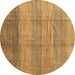 Round Abstract Brown Contemporary Rug, con343brn