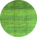 Square Abstract Green Contemporary Rug, con343grn