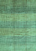 Abstract Turquoise Contemporary Rug, con343turq