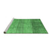 Sideview of Machine Washable Abstract Emerald Green Contemporary Area Rugs, wshcon343emgrn