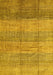 Machine Washable Abstract Yellow Contemporary Rug, wshcon343yw