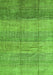 Serging Thickness of Machine Washable Abstract Green Contemporary Area Rugs, wshcon343grn