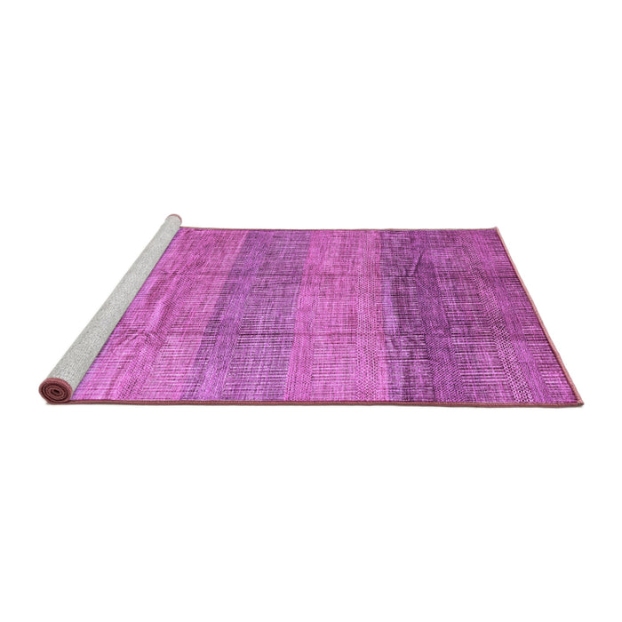 Sideview of Machine Washable Abstract Purple Contemporary Area Rugs, wshcon343pur