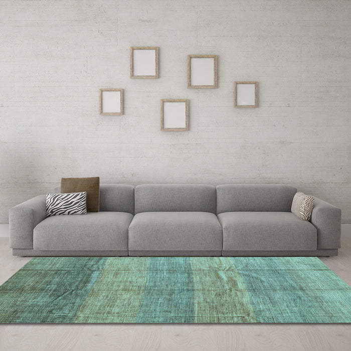 Machine Washable Abstract Light Blue Contemporary Rug in a Living Room, wshcon343lblu