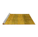 Sideview of Machine Washable Abstract Yellow Contemporary Rug, wshcon343yw