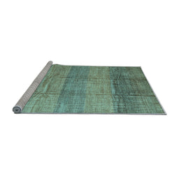 Sideview of Machine Washable Abstract Light Blue Contemporary Rug, wshcon343lblu