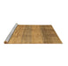 Sideview of Machine Washable Abstract Brown Contemporary Rug, wshcon343brn