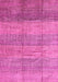 Machine Washable Abstract Pink Contemporary Rug, wshcon343pnk