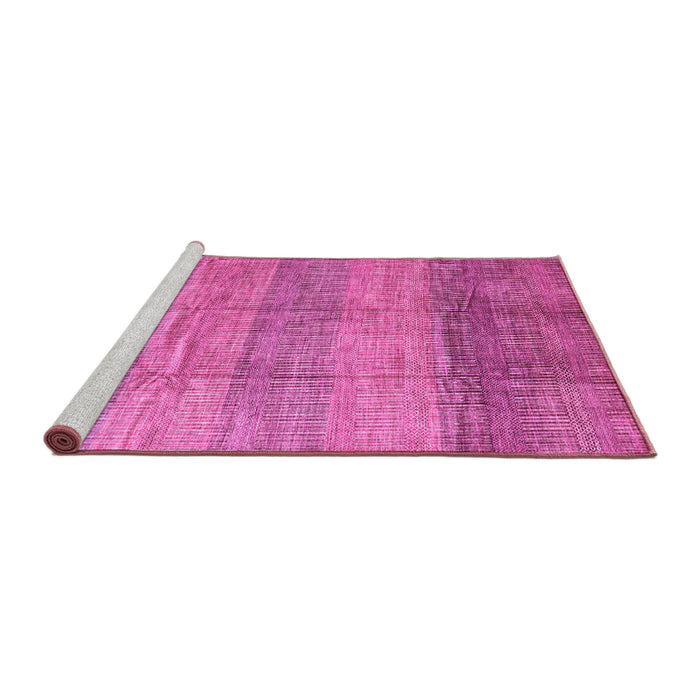 Sideview of Machine Washable Abstract Pink Contemporary Rug, wshcon343pnk