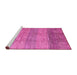 Sideview of Machine Washable Abstract Pink Contemporary Rug, wshcon343pnk