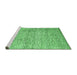 Sideview of Machine Washable Abstract Emerald Green Contemporary Area Rugs, wshcon344emgrn