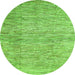 Machine Washable Abstract Green Contemporary Area Rugs, wshcon344grn