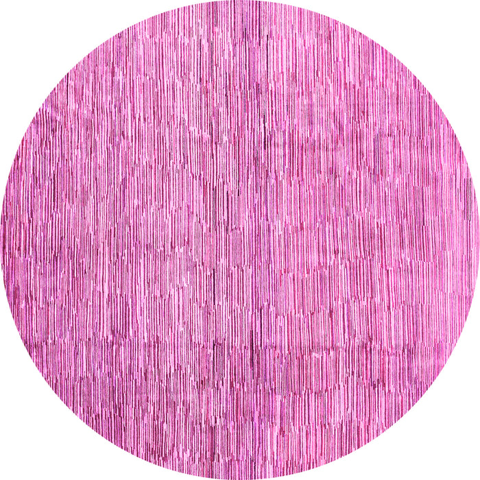 Round Machine Washable Abstract Pink Contemporary Rug, wshcon344pnk