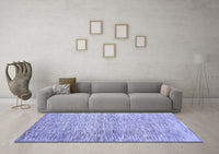 Machine Washable Abstract Blue Contemporary Rug, wshcon344blu