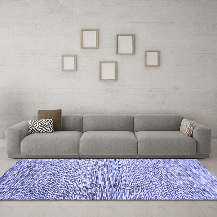 Machine Washable Abstract Blue Contemporary Rug in a Living Room, wshcon344blu