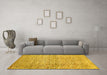 Machine Washable Abstract Yellow Contemporary Rug in a Living Room, wshcon344yw