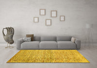 Machine Washable Abstract Yellow Contemporary Rug, wshcon344yw