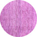 Round Machine Washable Abstract Purple Contemporary Area Rugs, wshcon344pur