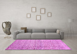 Machine Washable Abstract Purple Contemporary Area Rugs in a Living Room, wshcon344pur