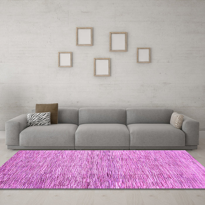 Machine Washable Abstract Purple Contemporary Area Rugs in a Living Room, wshcon344pur