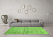 Machine Washable Abstract Green Contemporary Area Rugs in a Living Room,, wshcon344grn