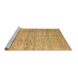 Sideview of Machine Washable Abstract Brown Contemporary Rug, wshcon344brn