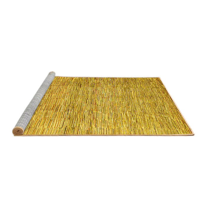 Sideview of Machine Washable Abstract Yellow Contemporary Rug, wshcon344yw