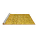 Sideview of Machine Washable Abstract Yellow Contemporary Rug, wshcon344yw