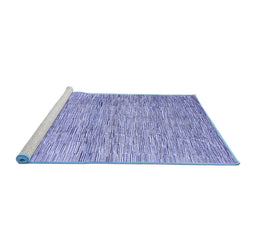 Sideview of Machine Washable Abstract Blue Contemporary Rug, wshcon344blu