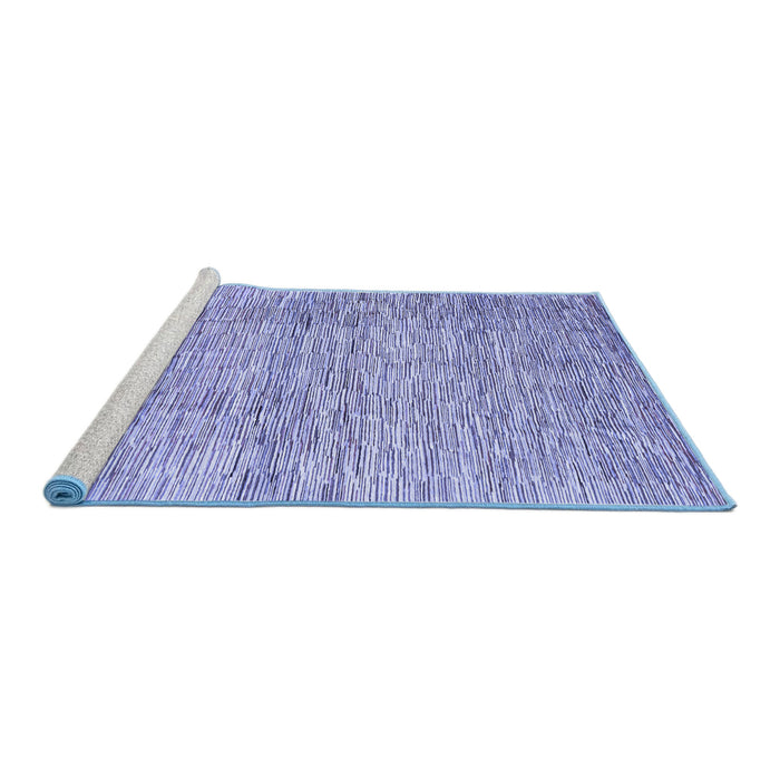 Sideview of Machine Washable Abstract Blue Contemporary Rug, wshcon344blu