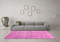 Machine Washable Abstract Pink Contemporary Rug, wshcon344pnk