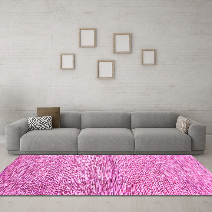 Machine Washable Abstract Pink Contemporary Rug in a Living Room, wshcon344pnk