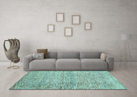 Machine Washable Abstract Light Blue Contemporary Rug, wshcon344lblu