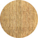 Round Abstract Brown Contemporary Rug, con344brn