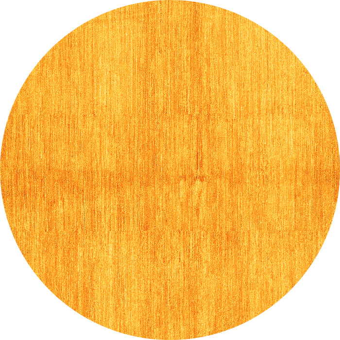 Round Machine Washable Abstract Yellow Contemporary Rug, wshcon345yw