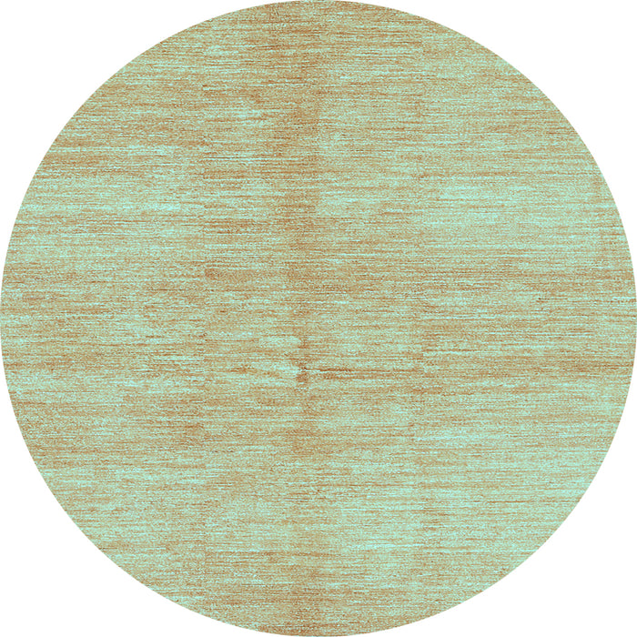Round Abstract Light Blue Contemporary Rug, con345lblu