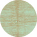 Round Abstract Light Blue Contemporary Rug, con345lblu