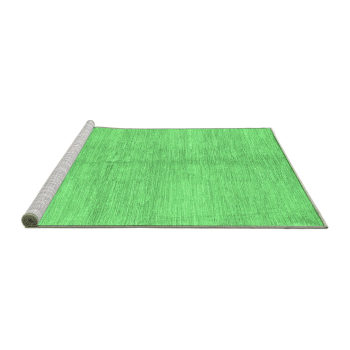 Sideview of Machine Washable Abstract Emerald Green Contemporary Area Rugs, wshcon345emgrn