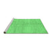 Sideview of Machine Washable Abstract Emerald Green Contemporary Area Rugs, wshcon345emgrn