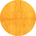 Round Abstract Yellow Contemporary Rug, con345yw