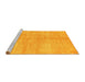 Sideview of Machine Washable Abstract Yellow Contemporary Rug, wshcon345yw