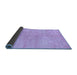 Sideview of Abstract Blue Contemporary Rug, con345blu