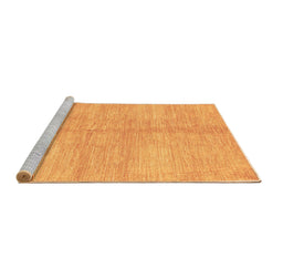 Sideview of Machine Washable Abstract Brown Contemporary Rug, wshcon345brn