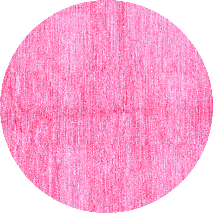 Round Machine Washable Abstract Pink Contemporary Rug, wshcon345pnk