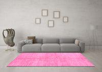 Machine Washable Abstract Pink Contemporary Rug, wshcon345pnk