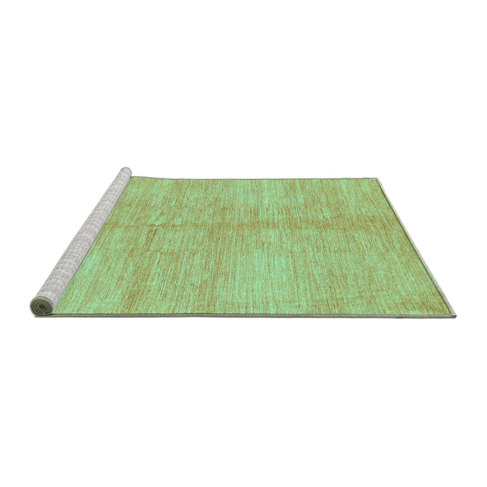 Sideview of Machine Washable Abstract Turquoise Contemporary Area Rugs, wshcon345turq